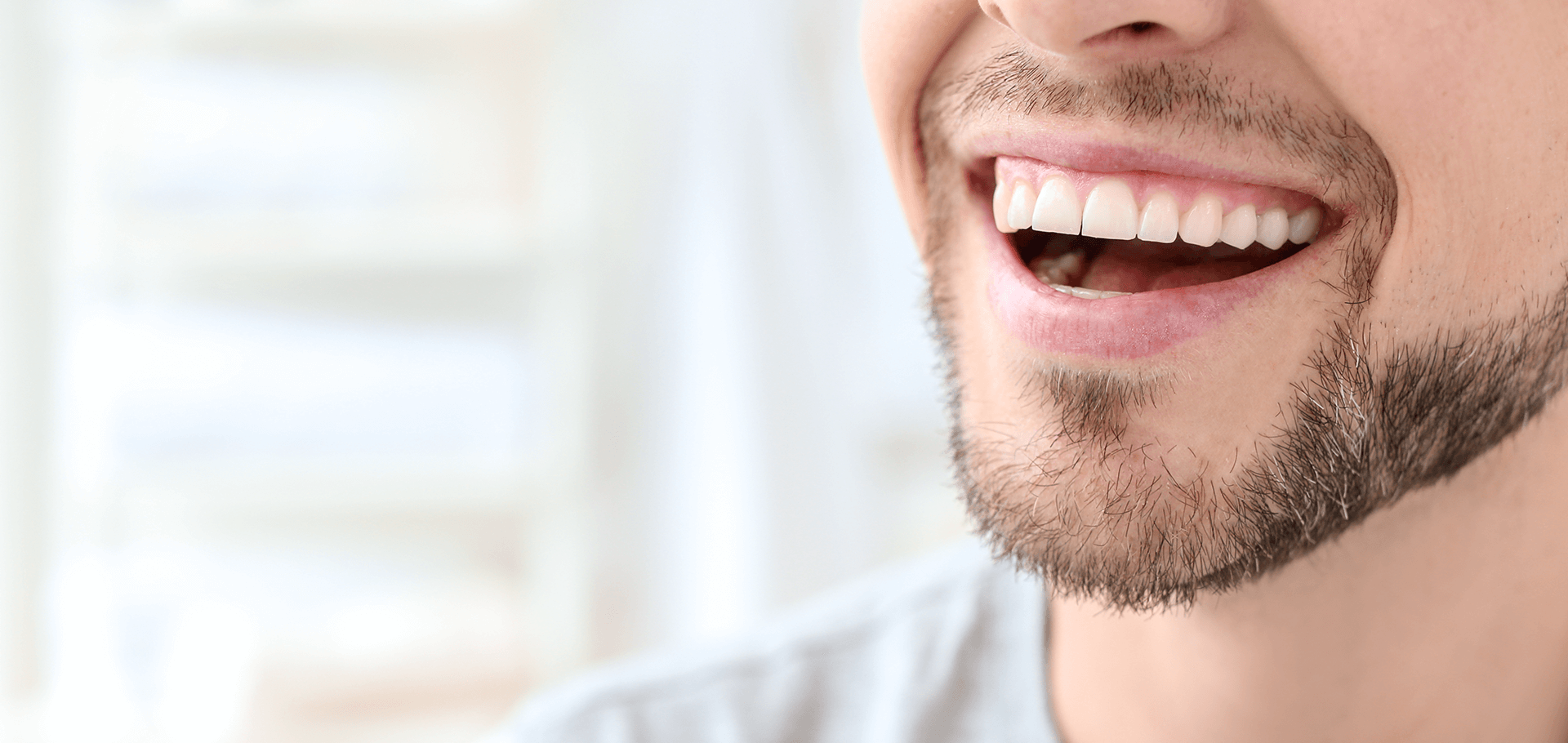 Male patient with very straight teeth